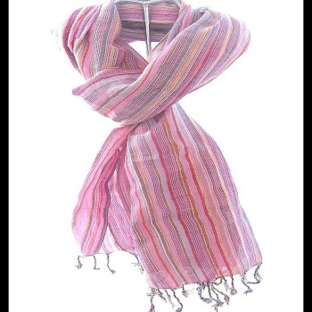 Etole rayée en coton et viscose - Etole indienne