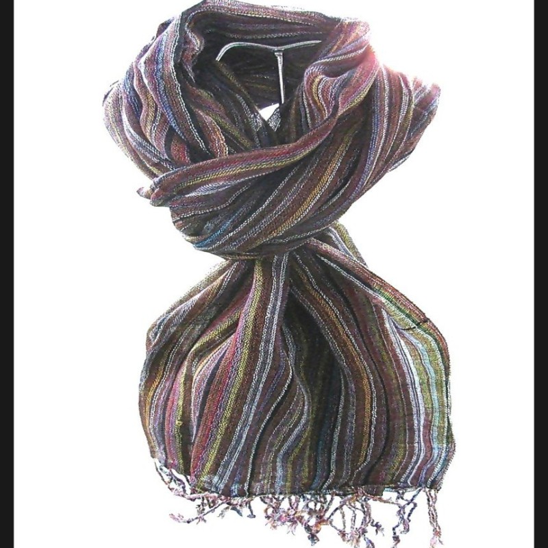 Etole rayée en coton et viscose - Etole indienne