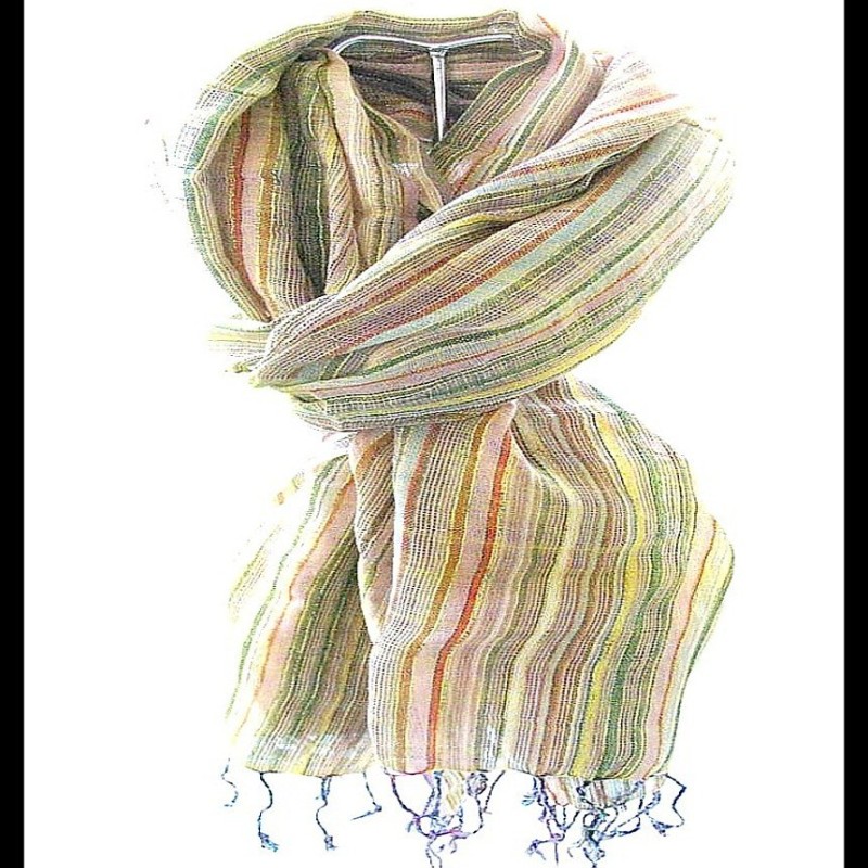 Etole rayée en coton et viscose - Etole indienne
