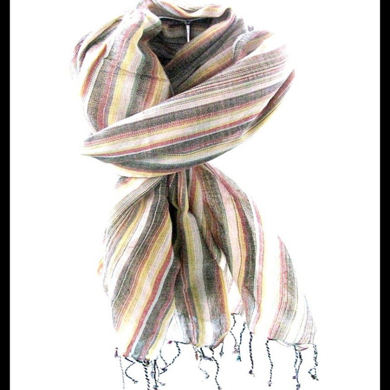 Etole rayée en coton et viscose - Etole indienne