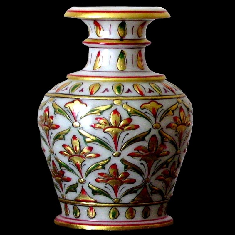 Artisanat indien - Vase-Bougeoir en Marbre