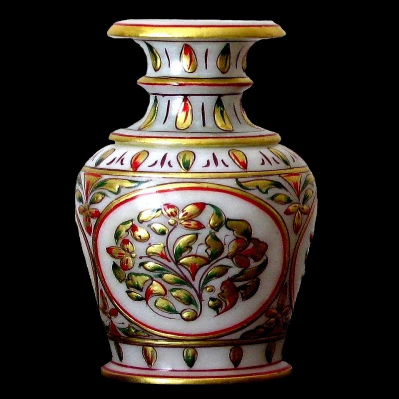 Artisanat indien - Vase-Bougeoir en Marbre