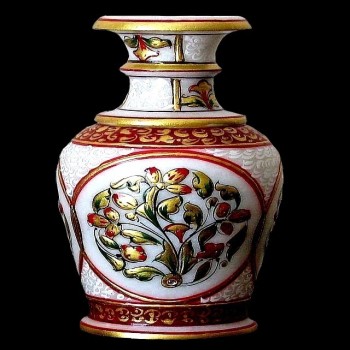Artisanat indien - Vase-Bougeoir en Marbre