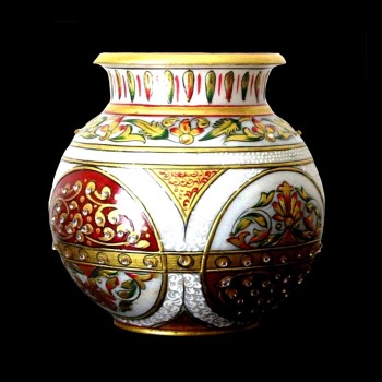 Vase indien en marbre - Vase Boule - Décoration indienne