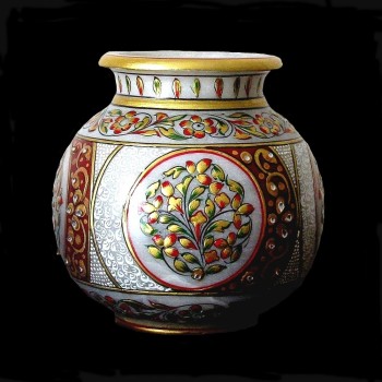 Vase indien en marbre - Vase Boule - Décoration indienne