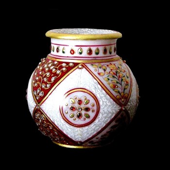 Vase indien en marbre - Vase Boule - Décoration indienne