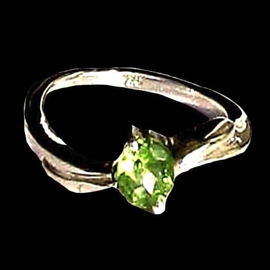 Bague Péridot - Bague indienne en argent - Bijoux Inde