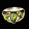 Bague Péridot - Bague indienne en argent - Bijoux Inde