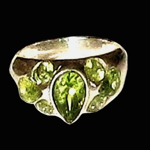 Bague Péridot - Bague indienne en argent - Bijoux Inde