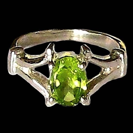 Bague Péridot - Bague indienne en argent - Bijoux Inde