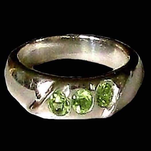 Bague Péridot - Bague indienne en argent - Bijoux Inde