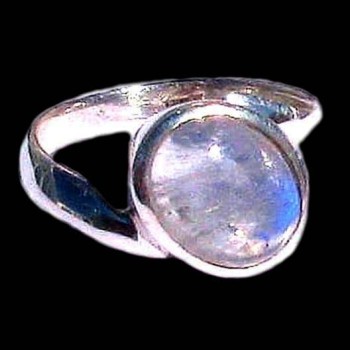 Bague indienne argent et Pierre de Lune - Bijoux indiens