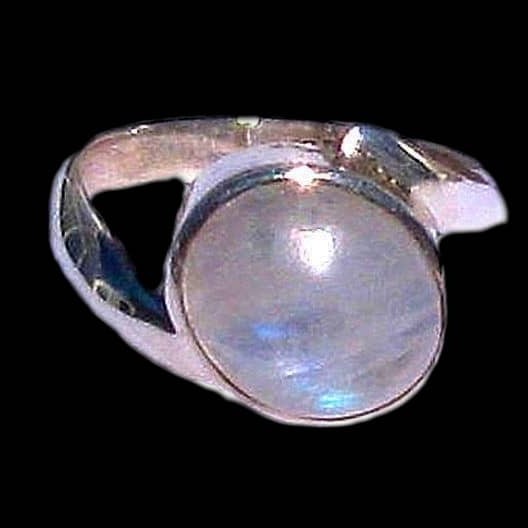 Bague indienne argent et Pierre de Lune - Bijoux indiens