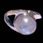 Bague indienne argent et Pierre de Lune - Bijoux indiens