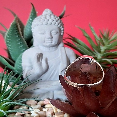 Bague indienne argent et Pierre de Lune - Bijoux indiens