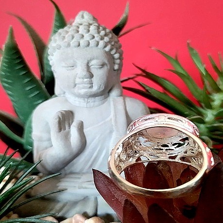 Bague indienne argent et Pierre de Lune - Bijoux indiens