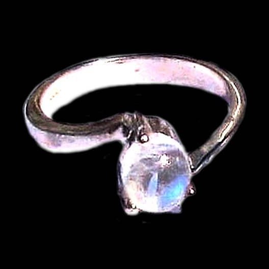 Bague indienne argent et Pierre de Lune - Bijoux indiens