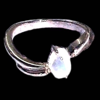 Bague indienne argent et Pierre de Lune - Bijoux indiens