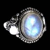 Bague indienne argent et Pierre de Lune - Bijoux indiens