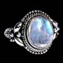 Bague indienne argent et Pierre de Lune - Bijoux indiens 