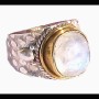 Bague indienne argent et Pierre de Lune - Bijoux indiens