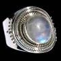 Bague indienne argent et Pierre de Lune - Bijoux indiens