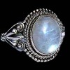 Bague indienne argent et Pierre de Lune - Bijoux indiens
