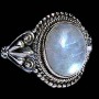 Bague indienne argent et Pierre de Lune - Bijoux indiens