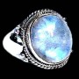 Bague indienne argent et Pierre de Lune - Bijoux indiens