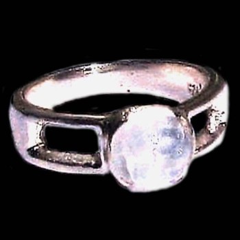 Bague indienne argent et Pierre de Lune - Bijoux indiens