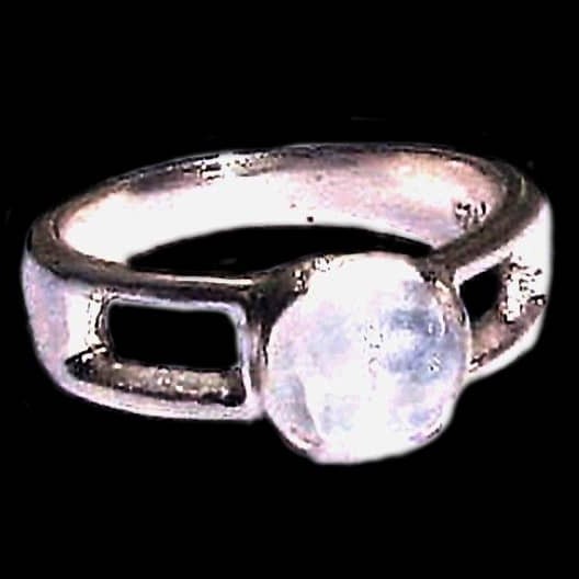 Bague indienne argent et Pierre de Lune - Bijoux indiens