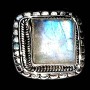 Bague indienne argent et Pierre de Lune - Bijoux indiens