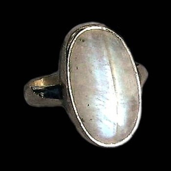 Bague indienne argent et Pierre de Lune - Bijoux indiens