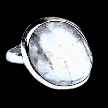 Bague indienne argent et Pierre de Lune - Bijoux indiens