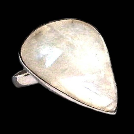 Bague indienne argent et Pierre de Lune - Bijoux indiens