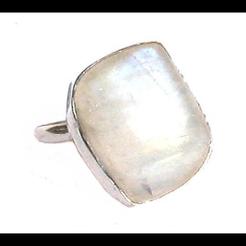 Bague indienne argent et Pierre de Lune - Bijoux indiens