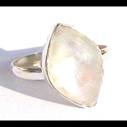 Bague indienne argent et Pierre de Lune - Bijoux indiens