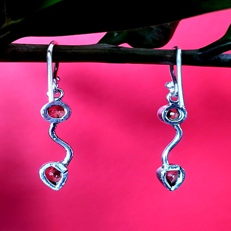 Bijoux Inde argent péridot - Boucles Oreilles 