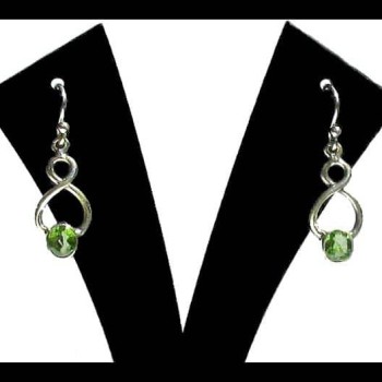 Boucles d'Oreilles indiennes argent et Péridot - Bijoux Inde
