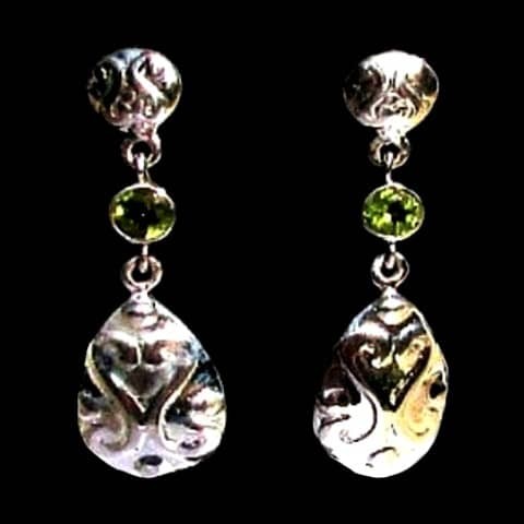 Bijoux inde - Boucles d'Oreilles indiennes Péridot