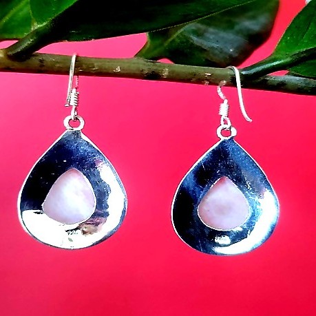 Boucles d'Oreilles indiennes Pierre de Lune - Bijoux Inde