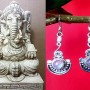 Boucles d'Oreilles indiennes Pierre de Lune - Bijoux Inde