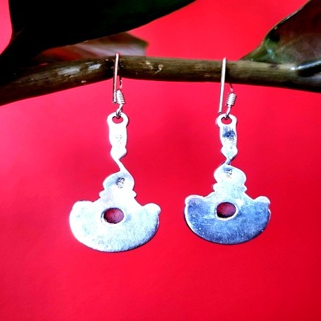 Boucles d'Oreilles indiennes Pierre de Lune - Bijoux Inde