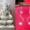 Boucles d'Oreilles indiennes Pierre de Lune - Bijoux Inde
