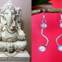 Boucles d'Oreilles indiennes Pierre de Lune - Bijoux Inde