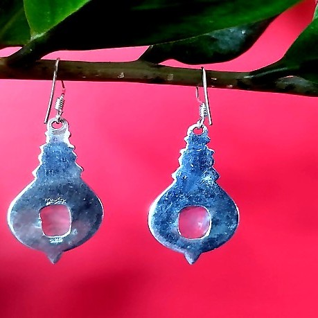 Boucles d'Oreilles indiennes Pierre de Lune - Bijoux Inde