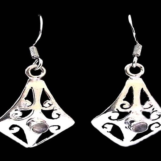 Boucles d'Oreilles indiennes Pierre de Lune - Bijoux Inde