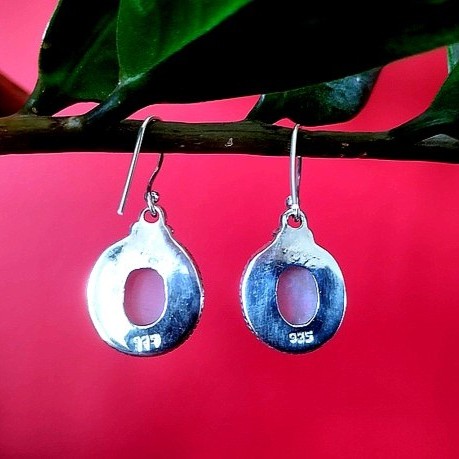 Boucles d'Oreilles indiennes Pierre de Lune - Bijoux Inde