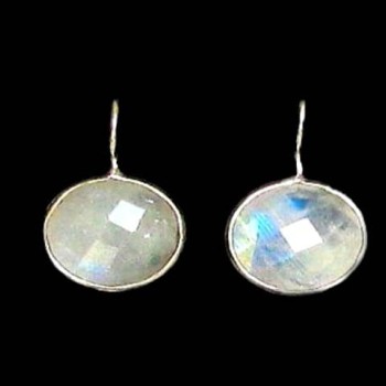 Boucles d'Oreilles indiennes Pierre de Lune - Bijoux Inde