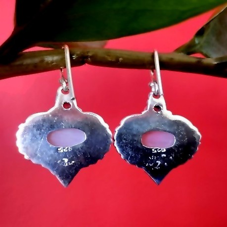 Boucles d'Oreilles indiennes Pierre de Lune - Bijoux Inde